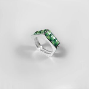 Anell de plata geometric